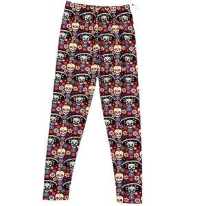 New! NWT Dream Leggings Day of the Dead Skulls One Size